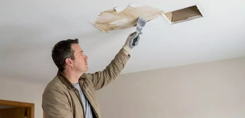 Ceiling Water Stain and Drywall Repair in Lithonia